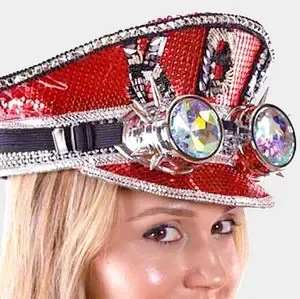 Accessories | Red Sequin Captain Fisherman Goggle Hat | Poshmark display picture 2